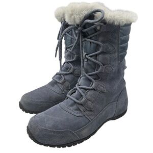 The North Face Women Waterproof Primaloft Soft Blue Suede Winter Boots - Size 7